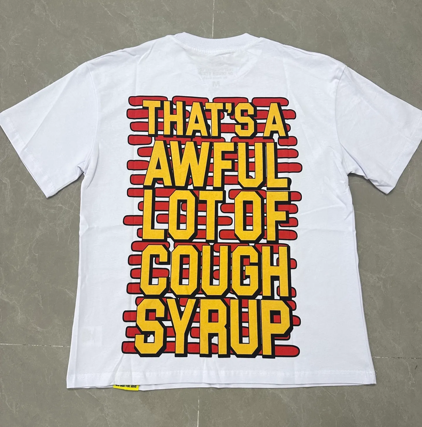 2213#White I THAT'S A AWFUL LOT OF COUGH SYRUP In Stock Real shot American simple trendy brand loose casual T-shirt Fabric (fabric): 32 counts Weight combed double yarn pure cotton Sizes (size): S-M L X L Color (colour): White,